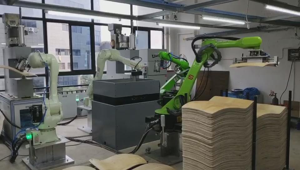 松乐机器人在椅子自动化生产上的应用视频